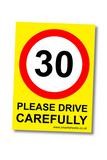 30mph Yellow wheelie bin sticker