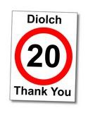 20mph Diolch wheelie bin sticker